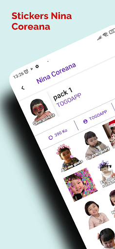 Android application Stickers Niña Coreana screenshort