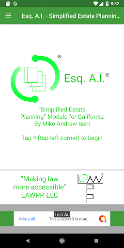Android application Esq. A.I. Estate Planning - CA screenshort