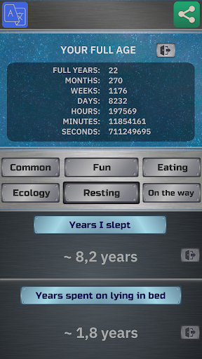 Life Calculator - Stats Screen 3