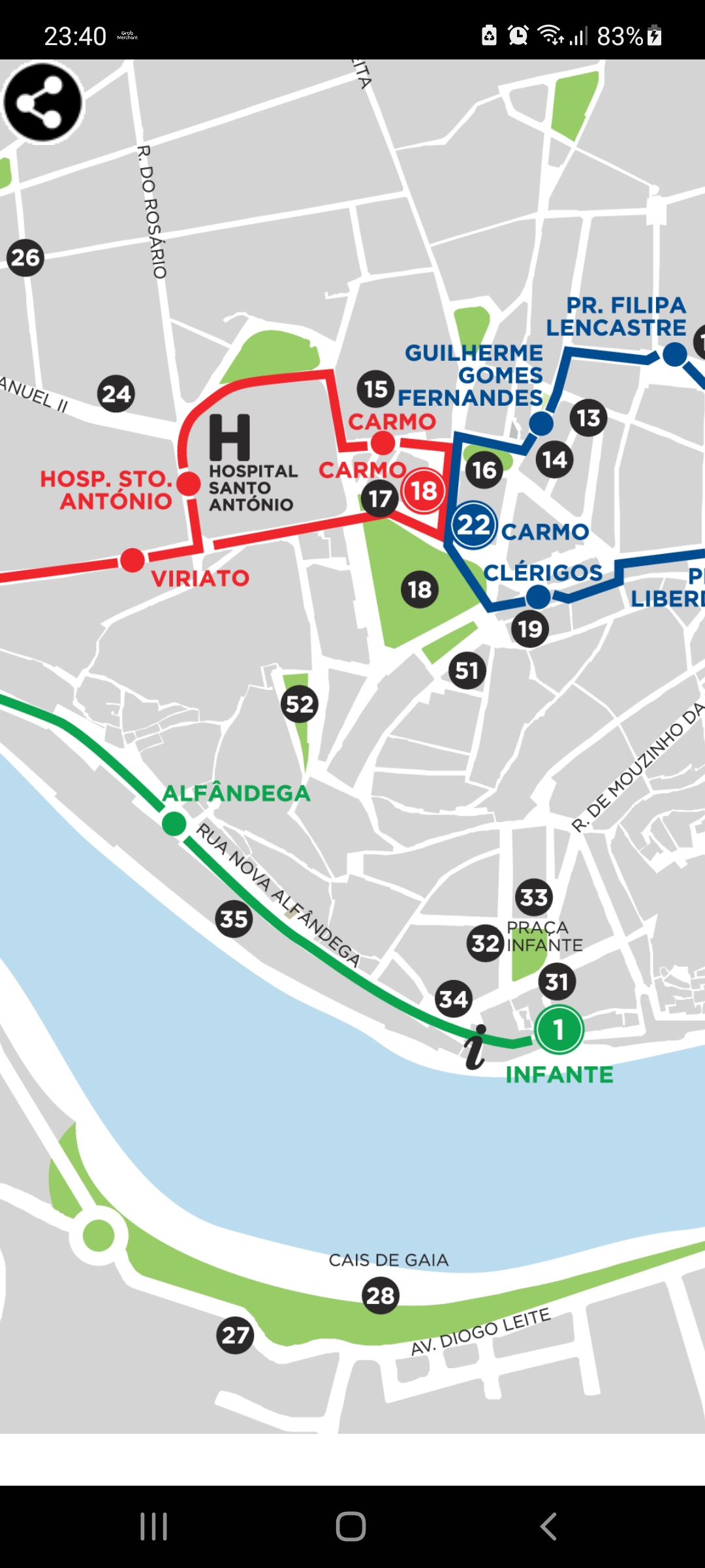 Android application Porto Tram Map screenshort