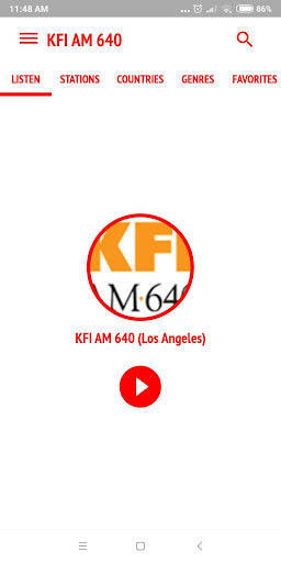 Android application KFI AM 640 Radio Los Angeles screenshort
