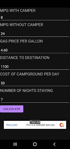Android application Camper VS Hotel screenshort