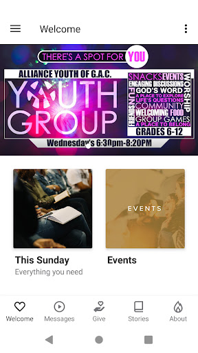 Android application Gospel Alliance Church screenshort