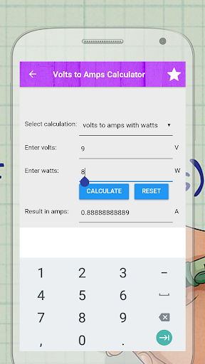 Electrical: amps-volts convert Screen 2
