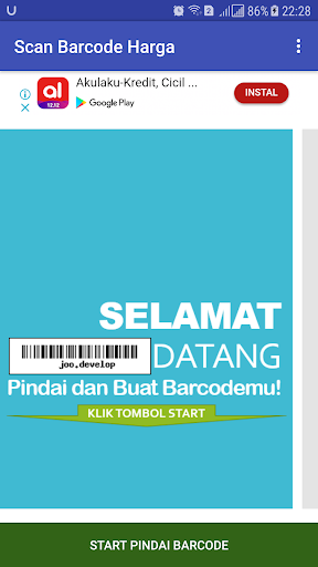 Android application Barcode Harga screenshort