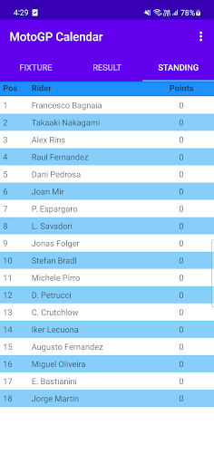 Calendar for MotoGP 2024 Screen 3