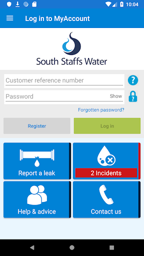 Android application South Staffs Water screenshort