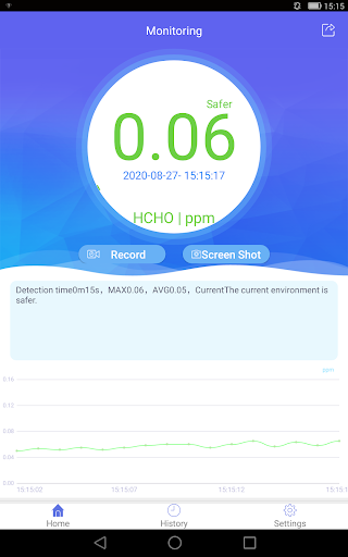 Android application HCHO Detector screenshort