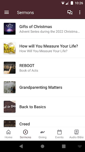 Legacy Christian Church App Screen 2
