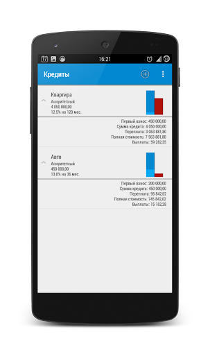Android application Кредиты screenshort