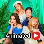 Cover Image of Download black pink animated stickers  APK