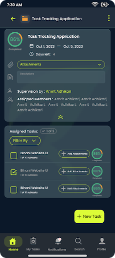 Android application Task Tracking -RKD Group screenshort
