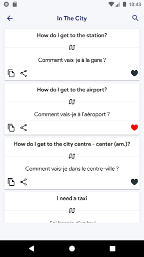 French-English Phrasebook: Use Screen 2