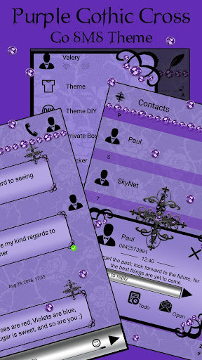 Android application Purple Gothic Cross Go SMS The screenshort