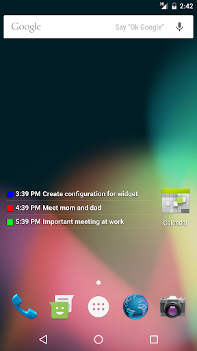 Android application Transparent Calendar Widget screenshort