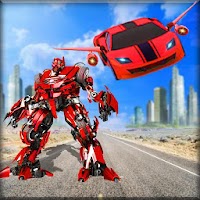 Flying Police Car Transform - Robot Shooting Game