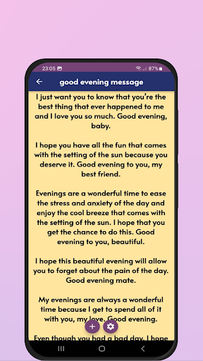 good evening message Screen 3