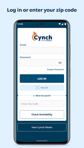 Android application Cynch screenshort