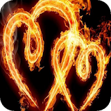 Two fiery hearts LWP icon