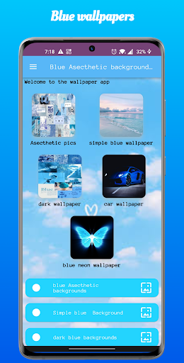 Android application Blue Asecthetic backgrounds screenshort