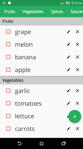 Out of - Grocery Shopping List Screen 3