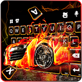 Flaming Sports Car Keyboard Theme icon