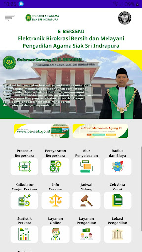Android application e-Berseni PA Siak screenshort