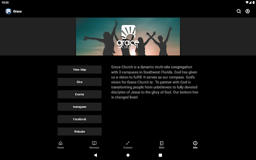 Screenshot of Grace Church App