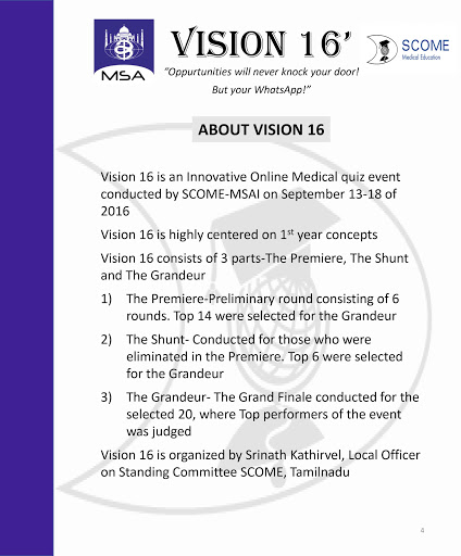 Vision 2016 - Medical Quiz Screen 3