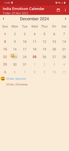 India Emoticon Calendar
