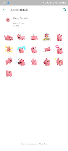 WASticker - Rosa the Pig Screen 2
