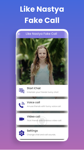 Android application Like Nastya Fake Video Call screenshort