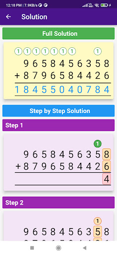 Math Long Addition Screen 2
