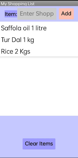 ShoppingList Screen 2