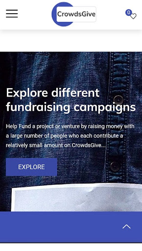 Android application CrowdsGive screenshort