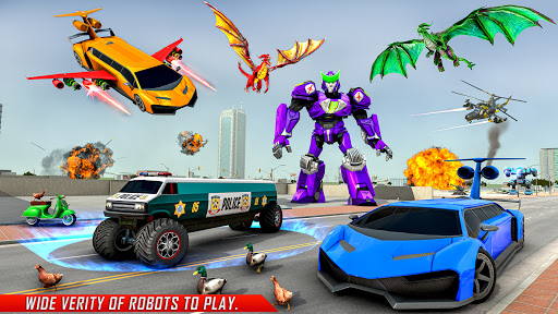 Flying Limo Robot Car Transform: Police Robot Game 1.38 screenshots 7