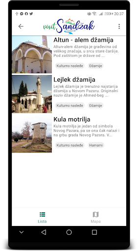 Android application Visit Sandzak screenshort