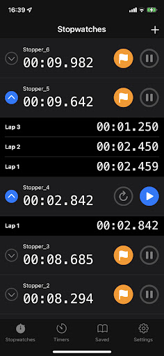 Multi Stopwatches Screen 2