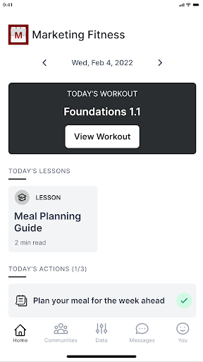 Android application Marketing Fitness screenshort
