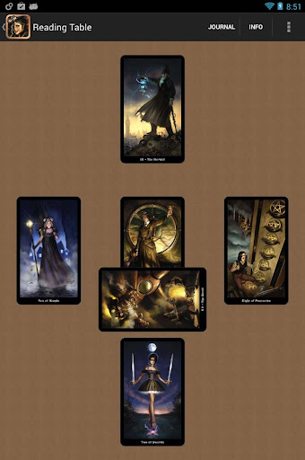 Screenshot of Steampunk Tarot