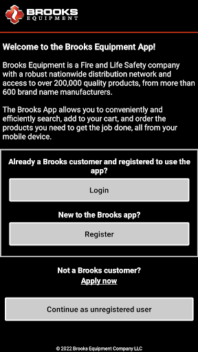 Android application Brooks Equipment screenshort