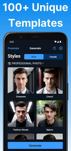 Screenshot of AI Headshot Generator