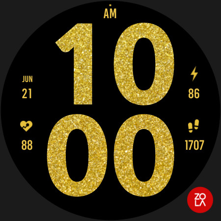 Gold Digital Watch Face