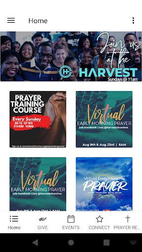 Android application Harvest Church On Demand screenshort
