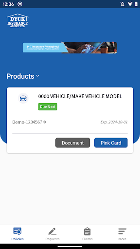 Dyck Insurance Online Screen 2
