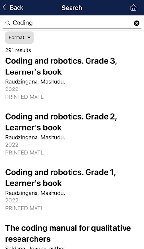 UFS Library Mobile App! Screen 3