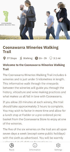 Android application Coonawarra Walking Trail screenshort