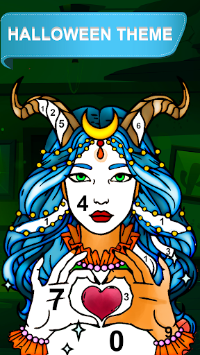 Halloween Art Color by Number Screen 2
