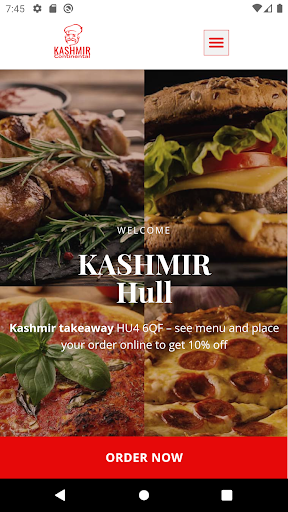 Android application Kashmir Takeaway, Hull screenshort