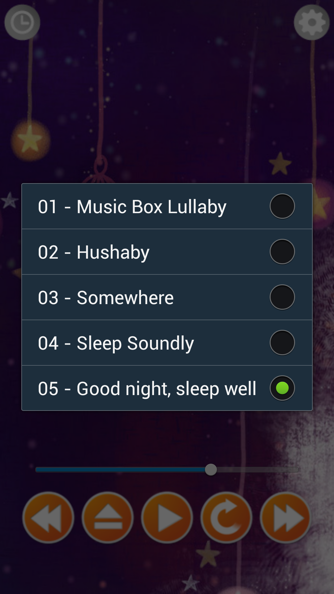Android application Lullabies Relax & Sleep Baby screenshort